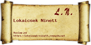 Lokaicsek Ninett névjegykártya
